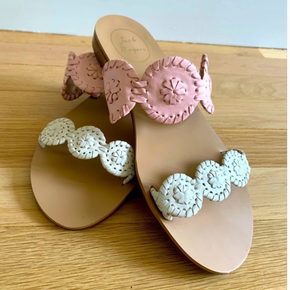 Jack Rogers Lauren Sandal - Pink and White
